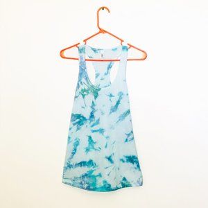 Tie Dye Racerback Tank Top in Blue, Green & Teal